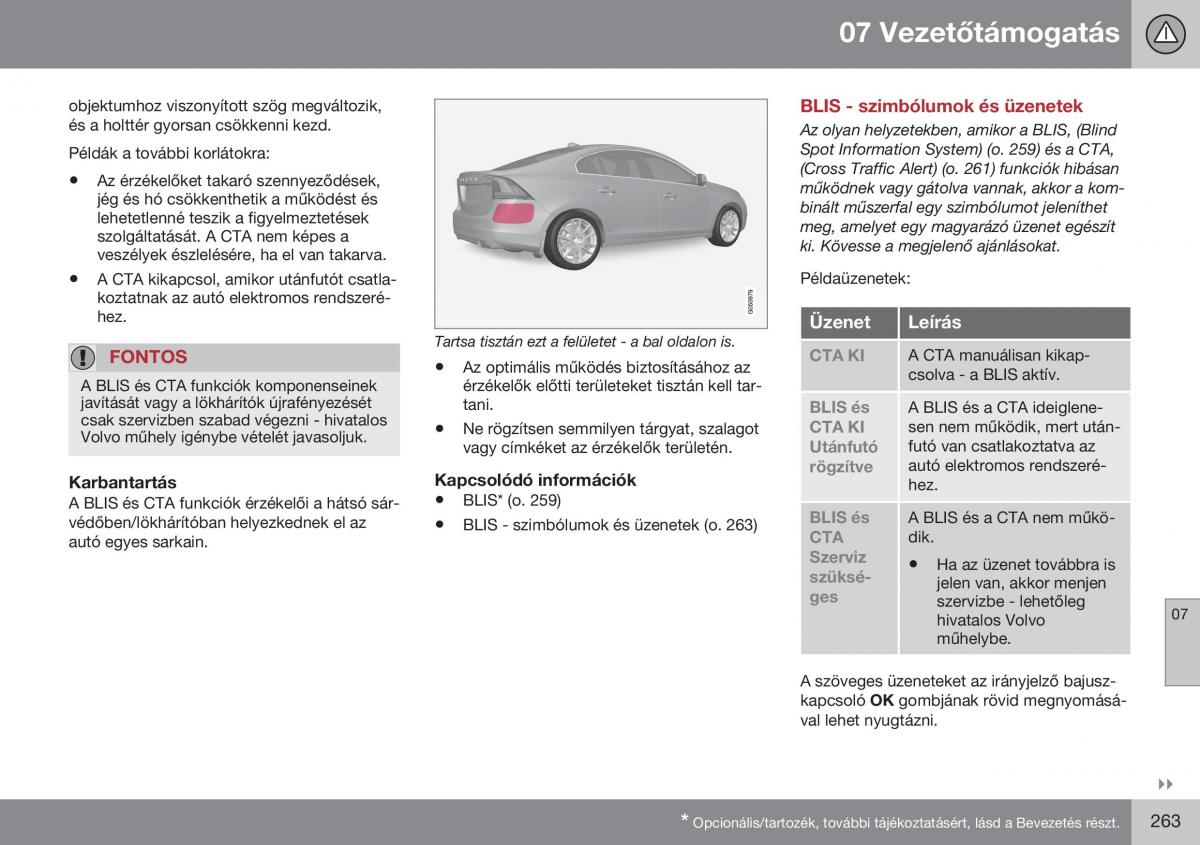 Volvo S60 II 2 Kezelesi utmutato / page 265