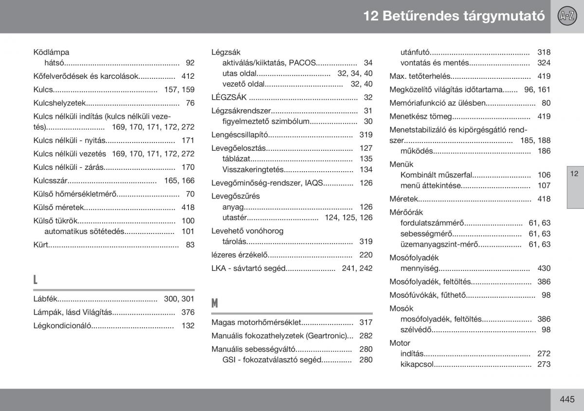 Volvo S60 II 2 Kezelesi utmutato / page 447