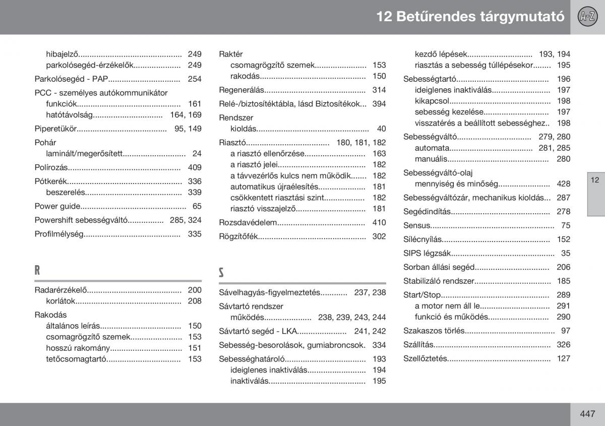 Volvo S60 II 2 Kezelesi utmutato / page 449