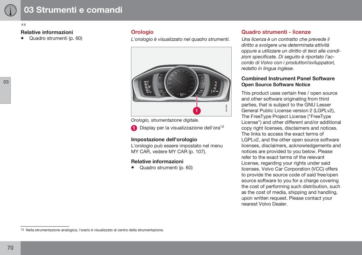 Volvo S60 II 2 manuale del proprietario / page 72