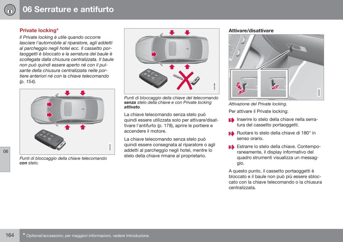 Volvo S60 II 2 manuale del proprietario / page 166