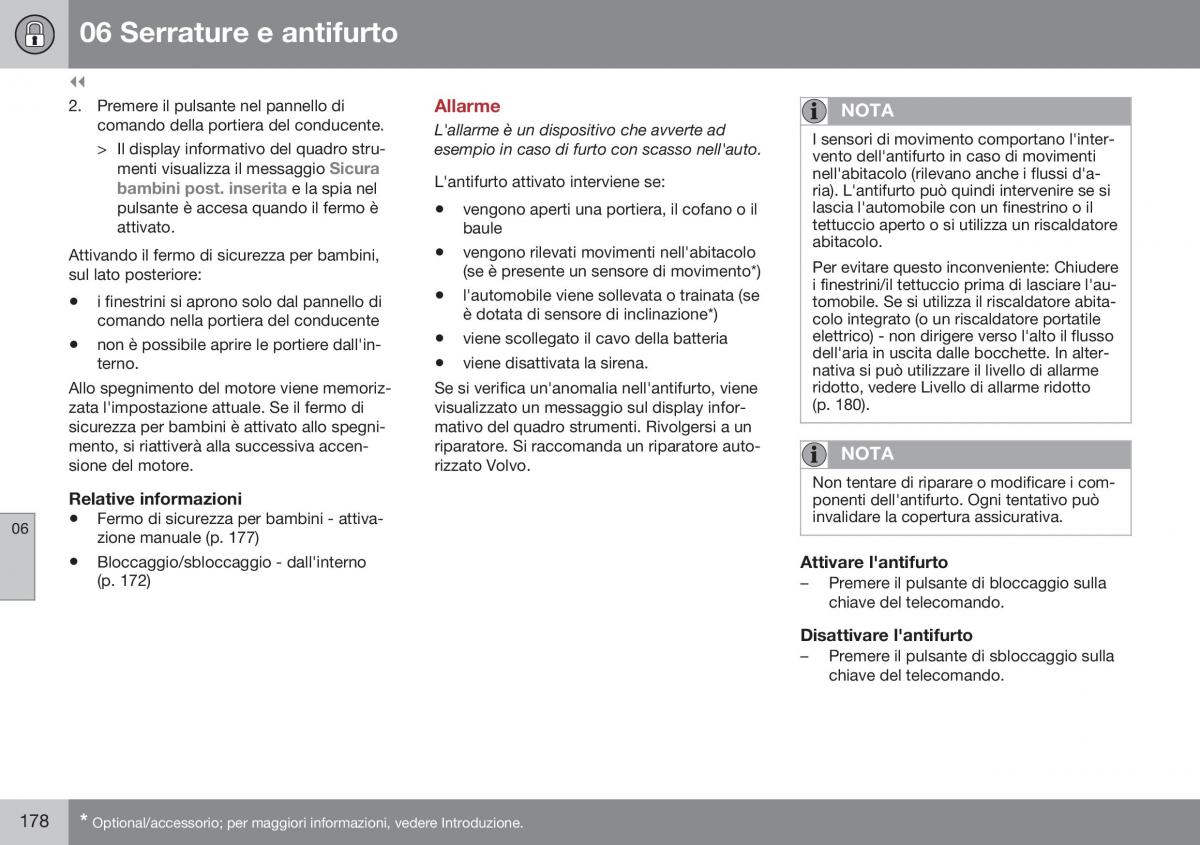 Volvo S60 II 2 manuale del proprietario / page 180