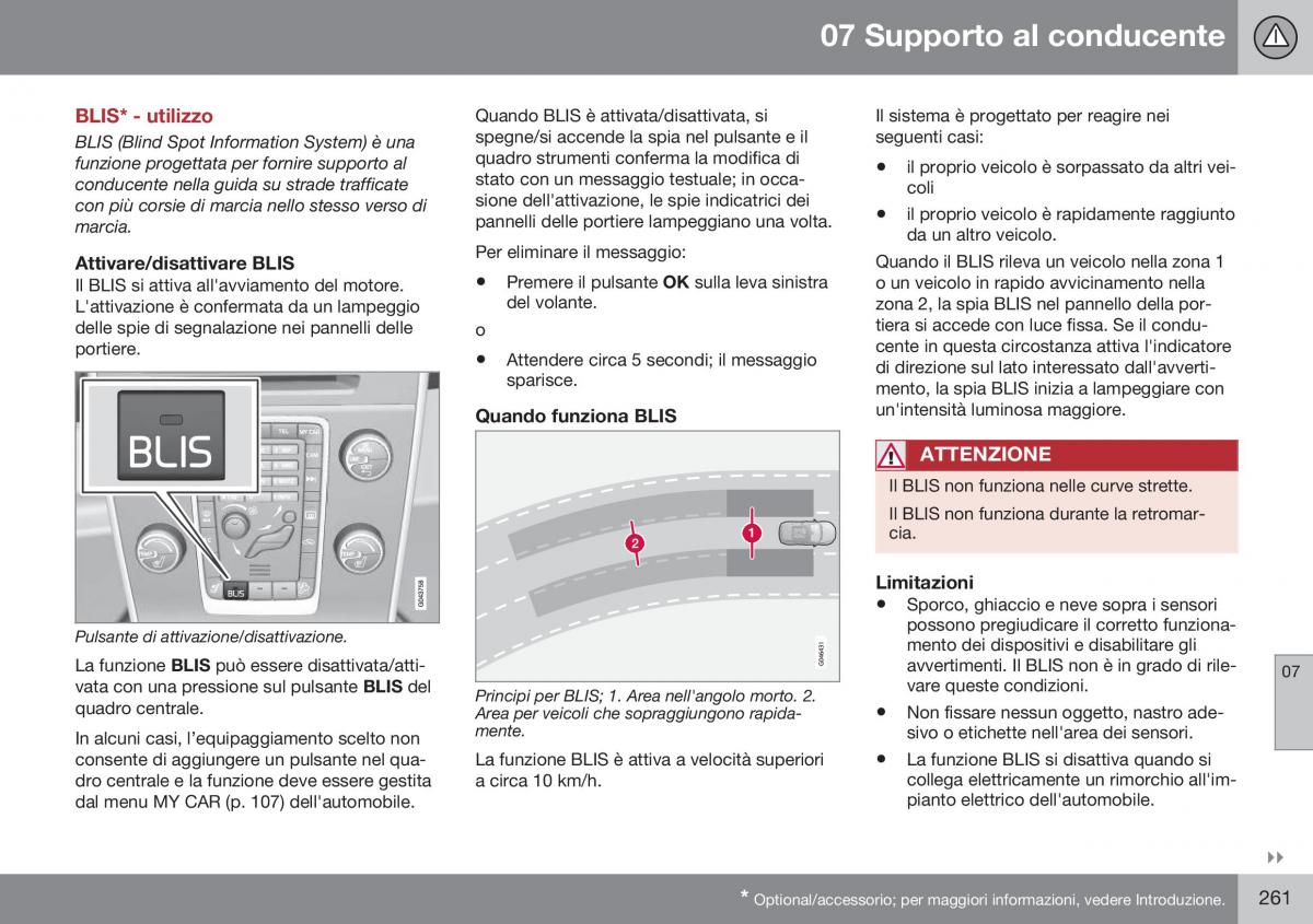 Volvo S60 II 2 manuale del proprietario / page 263