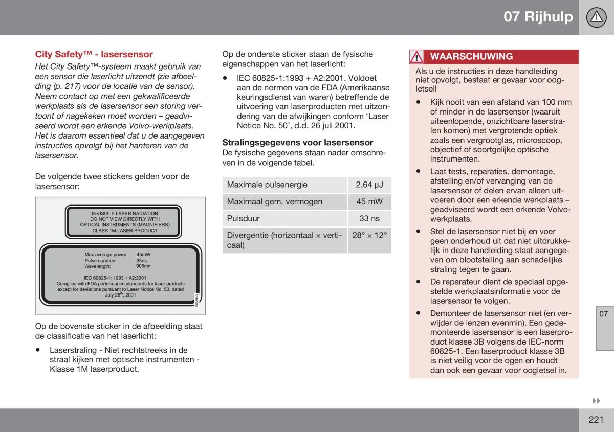 Volvo S60 II 2 handleiding / page 223