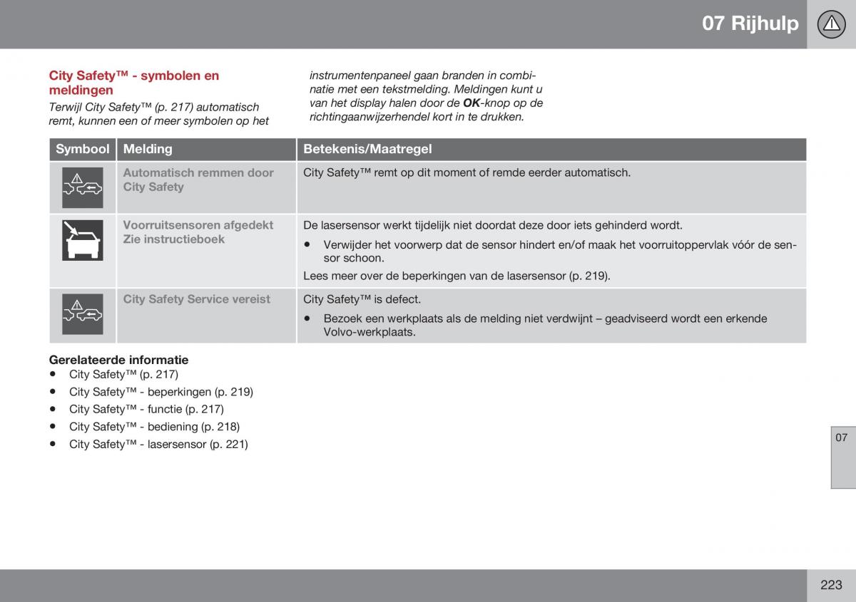 Volvo S60 II 2 handleiding / page 225