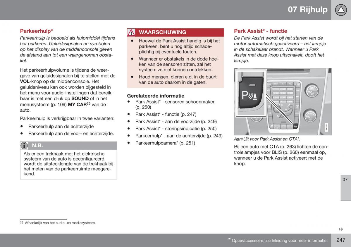 Volvo S60 II 2 handleiding / page 249