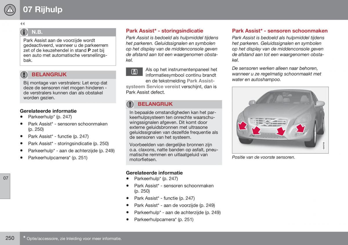 Volvo S60 II 2 handleiding / page 252