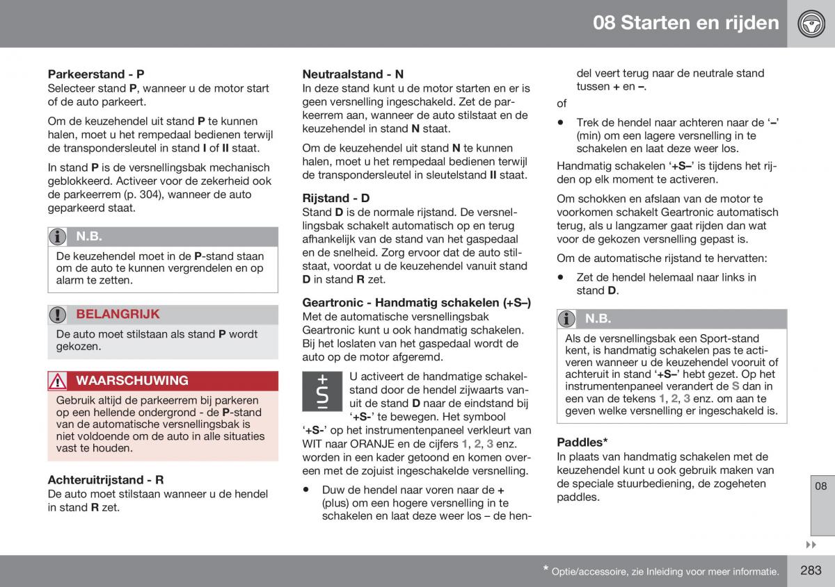 Volvo S60 II 2 handleiding / page 285