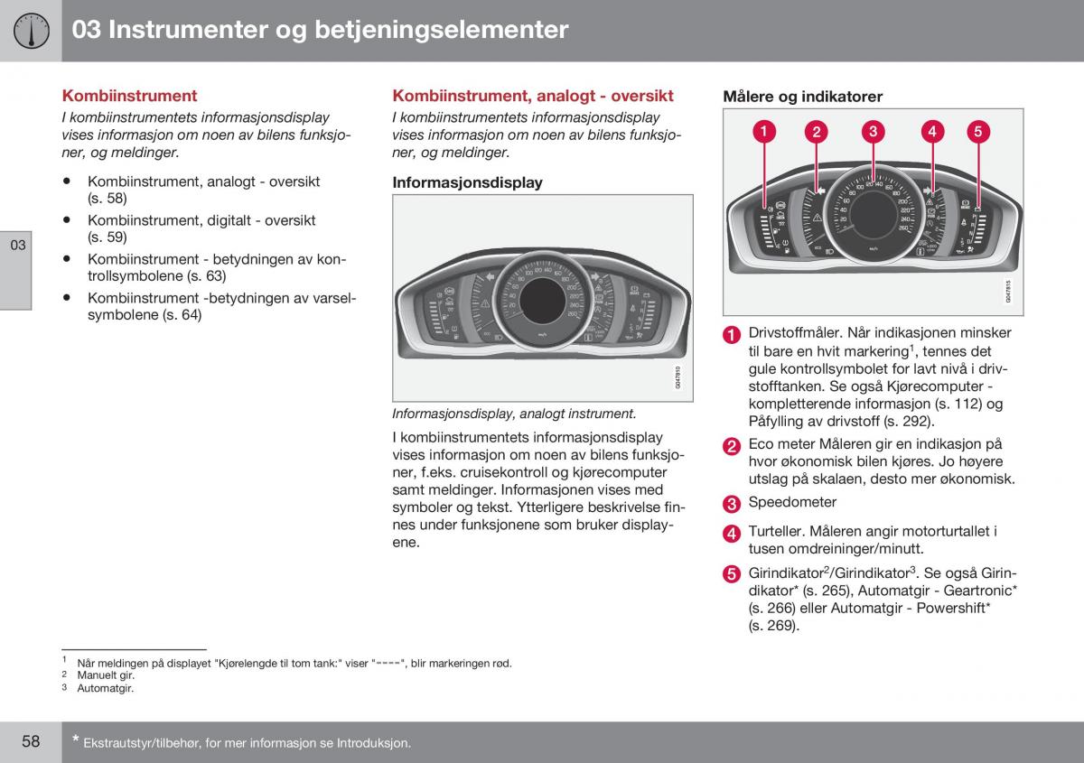 Volvo S60 II 2 bruksanvisningen / page 60