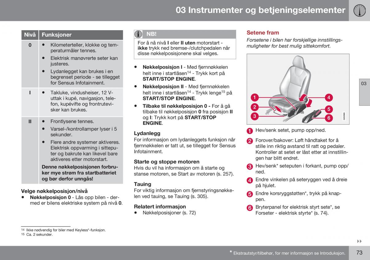 Volvo S60 II 2 bruksanvisningen / page 75