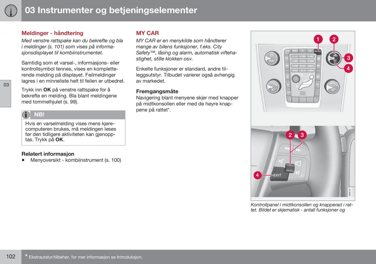 Volvo S60 II 2 bruksanvisningen / page 104