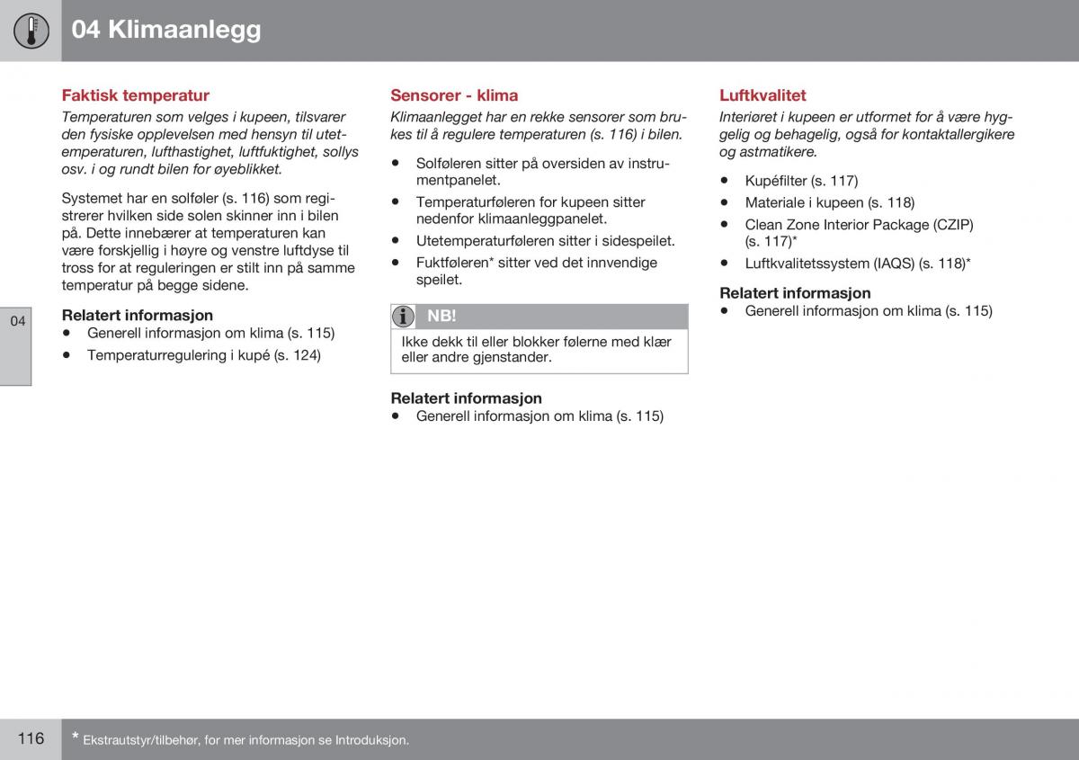 Volvo S60 II 2 bruksanvisningen / page 118