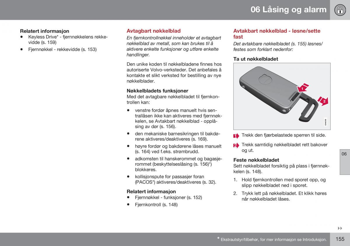 Volvo S60 II 2 bruksanvisningen / page 157