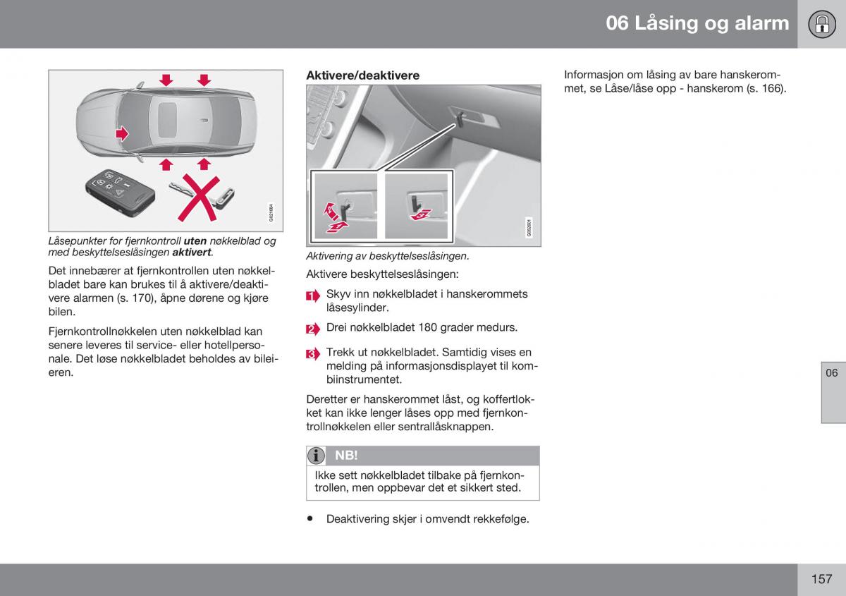 Volvo S60 II 2 bruksanvisningen / page 159