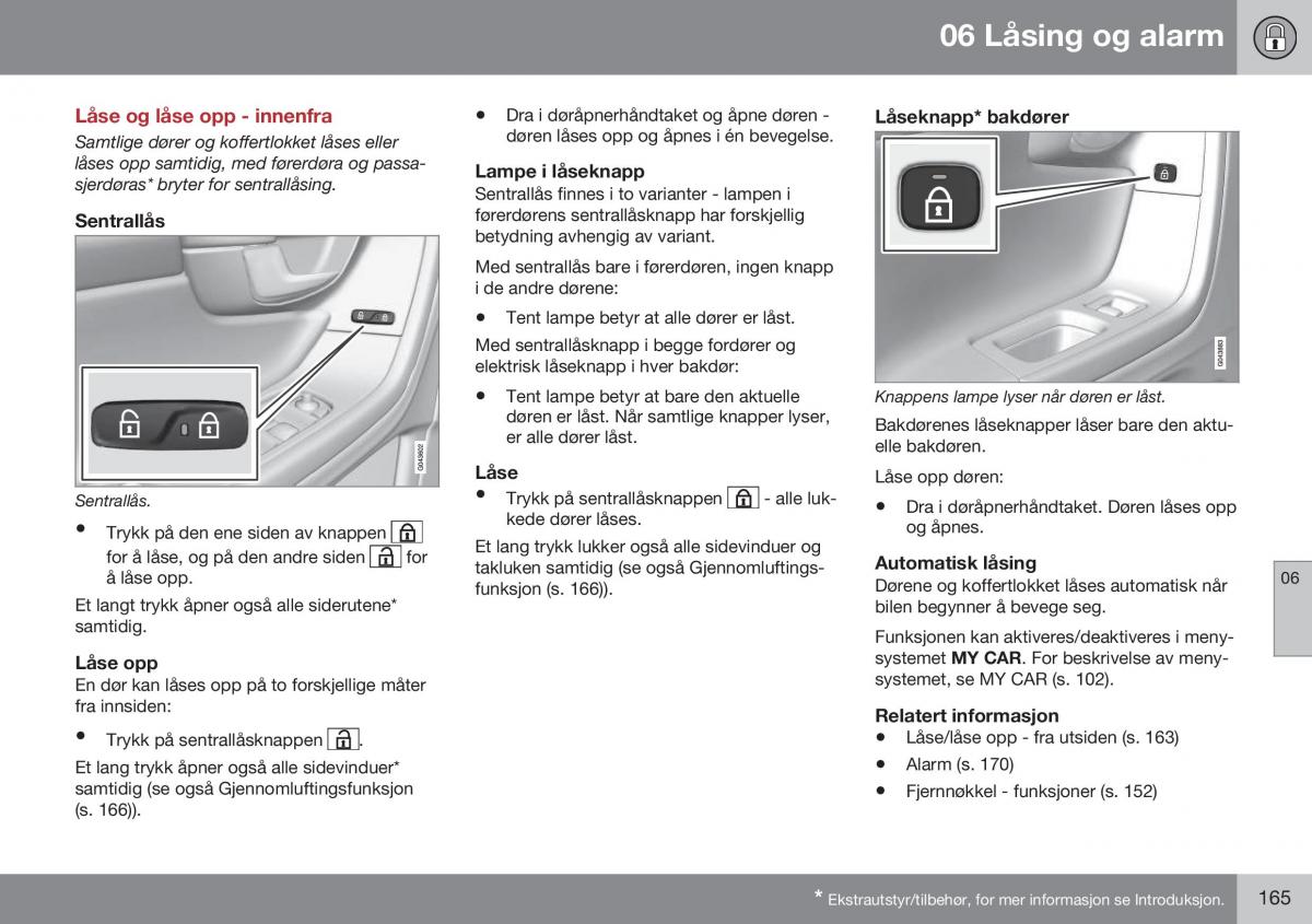 Volvo S60 II 2 bruksanvisningen / page 167