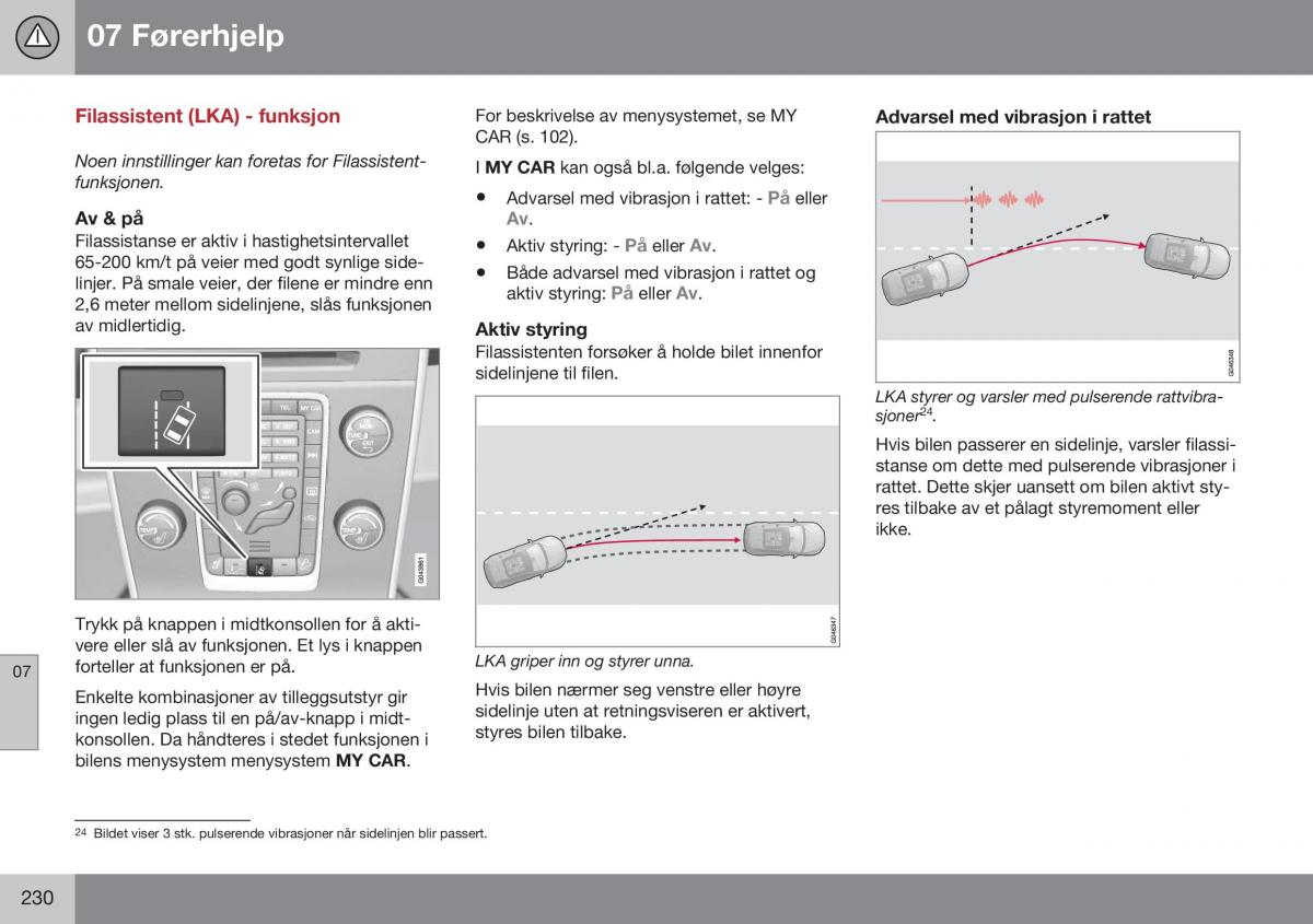 Volvo S60 II 2 bruksanvisningen / page 232