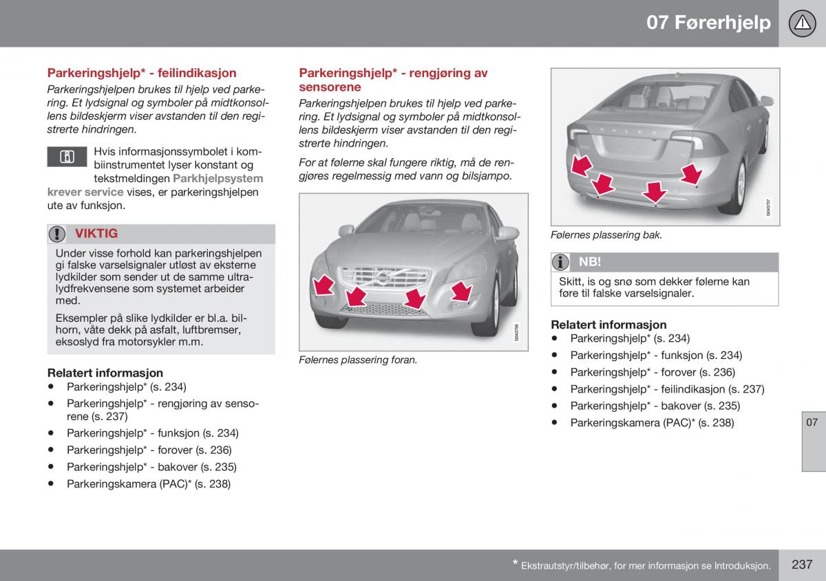 Volvo S60 II 2 bruksanvisningen / page 239