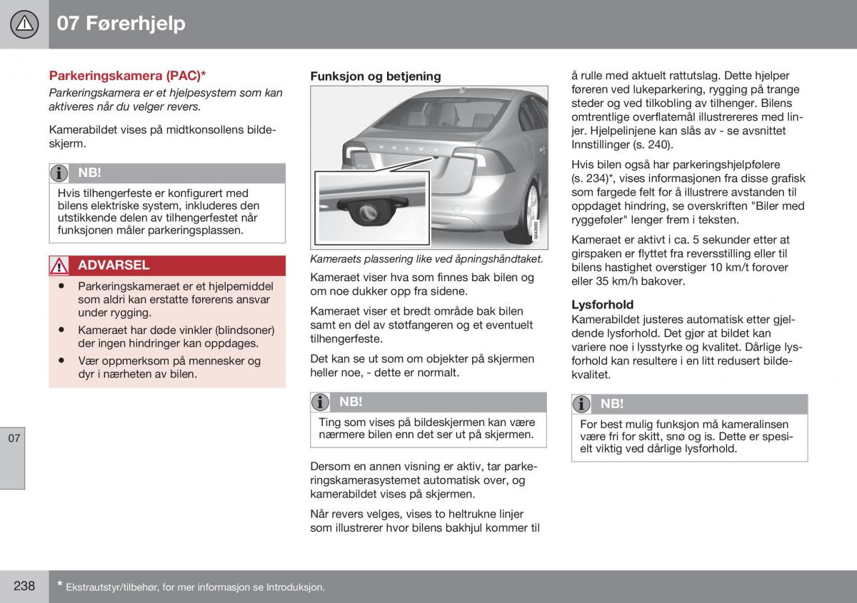 Volvo S60 II 2 bruksanvisningen / page 240