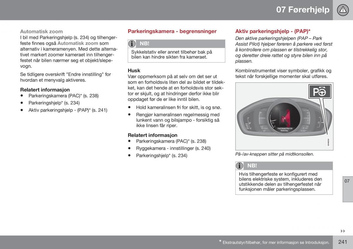 Volvo S60 II 2 bruksanvisningen / page 243