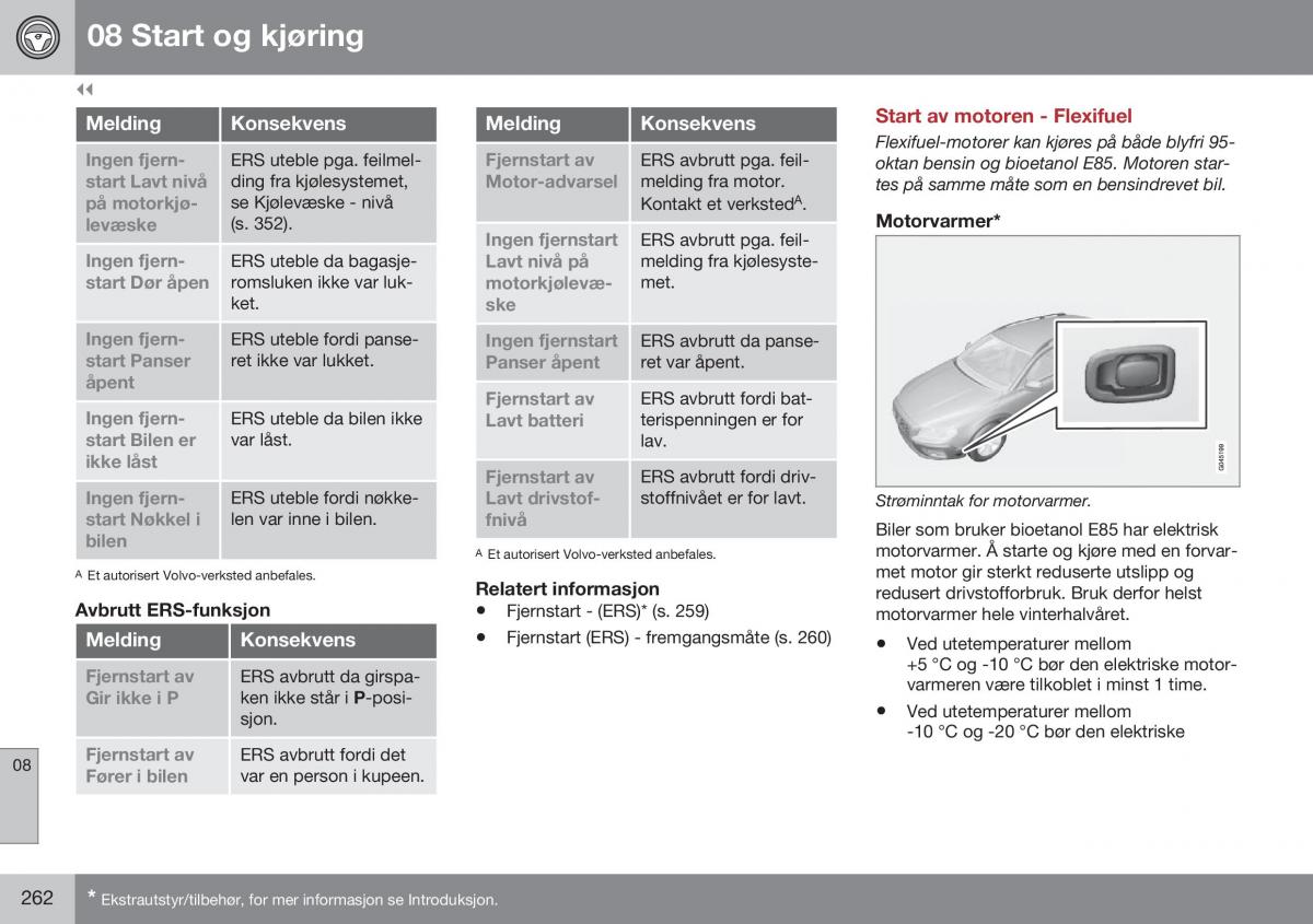 Volvo S60 II 2 bruksanvisningen / page 264