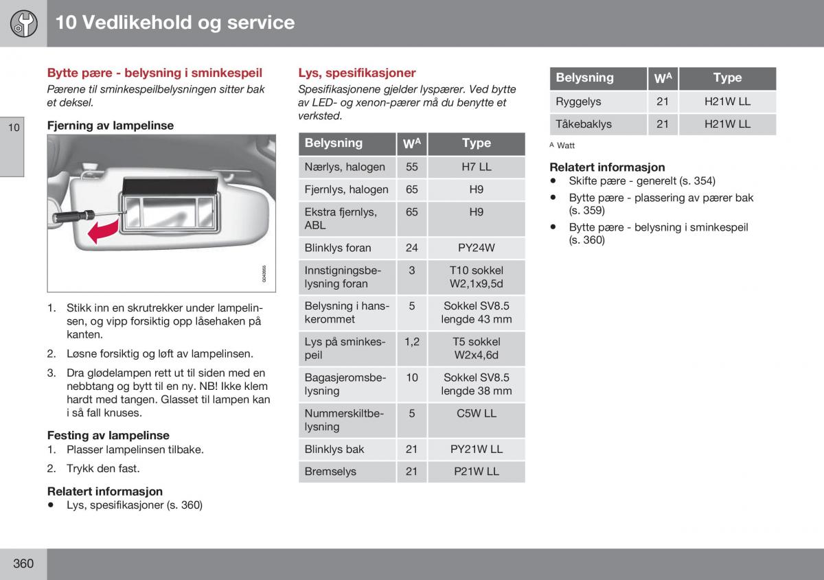 Volvo S60 II 2 bruksanvisningen / page 362