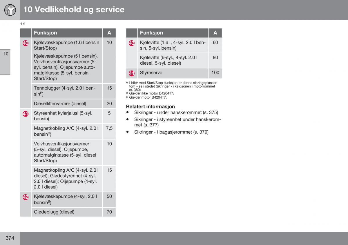 Volvo S60 II 2 bruksanvisningen / page 376