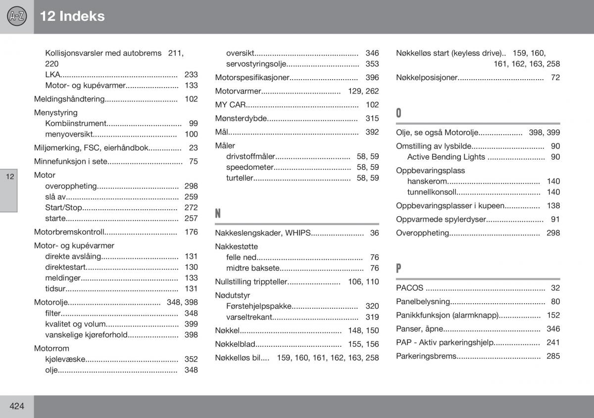 Volvo S60 II 2 bruksanvisningen / page 426