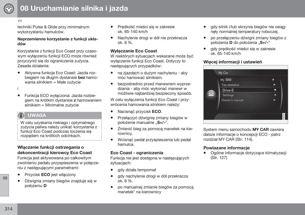 Volvo S60 II 2 instrukcja obslugi / page 316