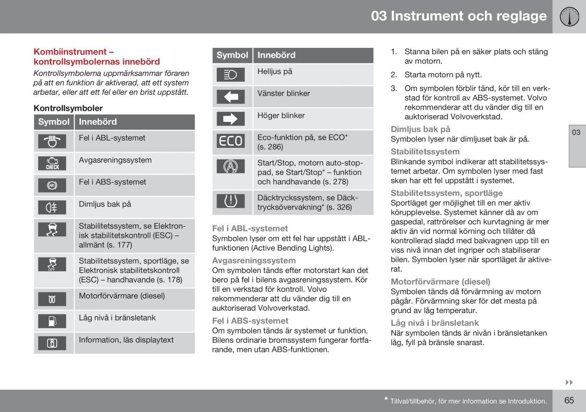 Volvo S60 II 2 instruktionsbok / page 67