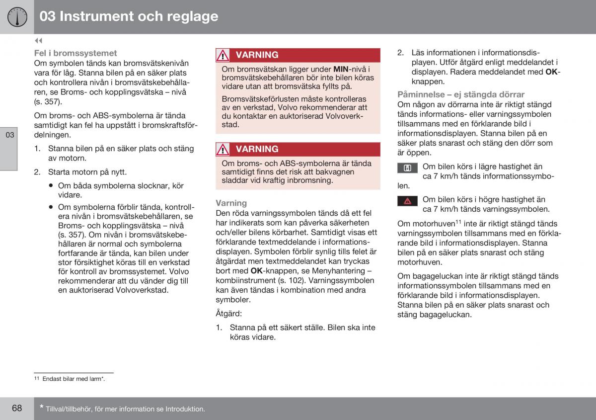 Volvo S60 II 2 instruktionsbok / page 70