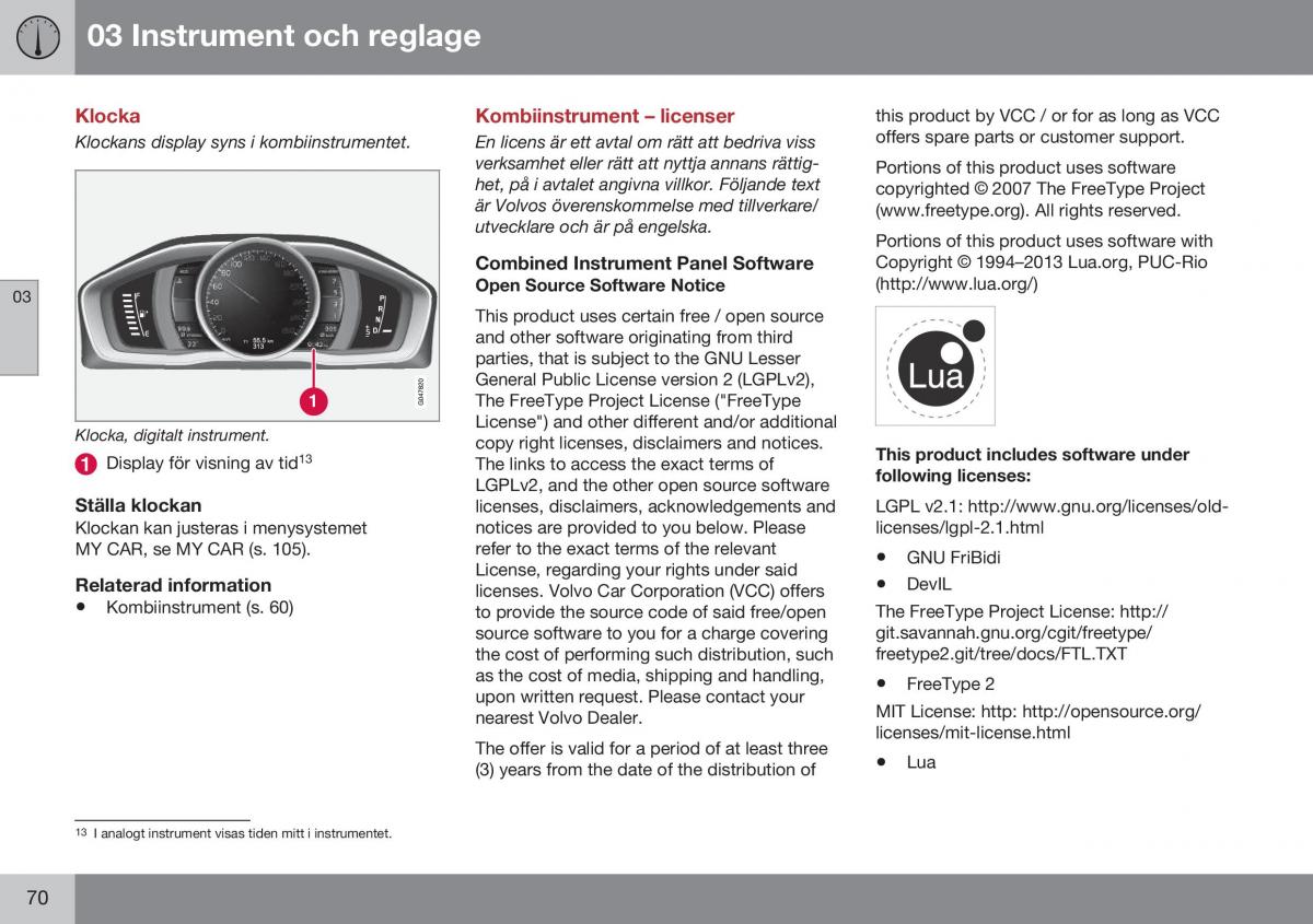 Volvo S60 II 2 instruktionsbok / page 72