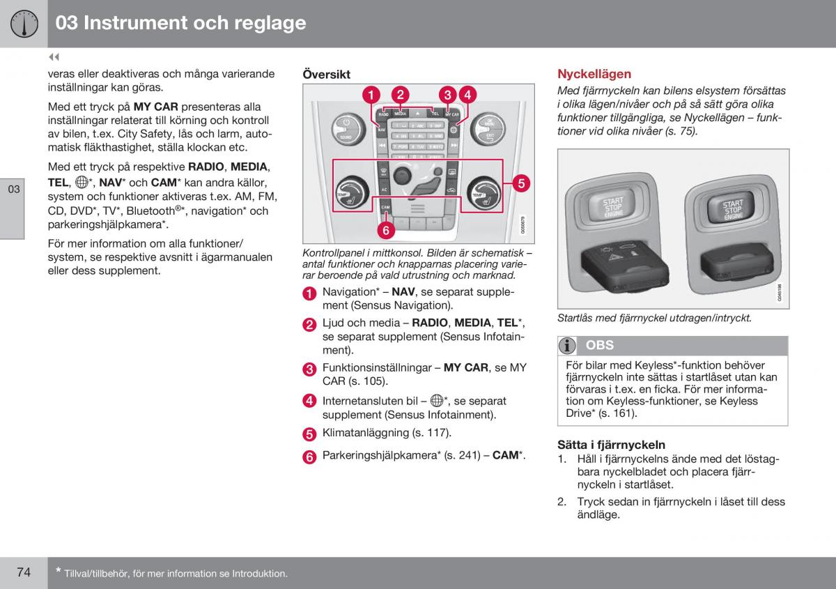 Volvo S60 II 2 instruktionsbok / page 76