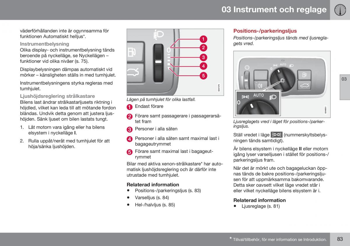 Volvo S60 II 2 instruktionsbok / page 85