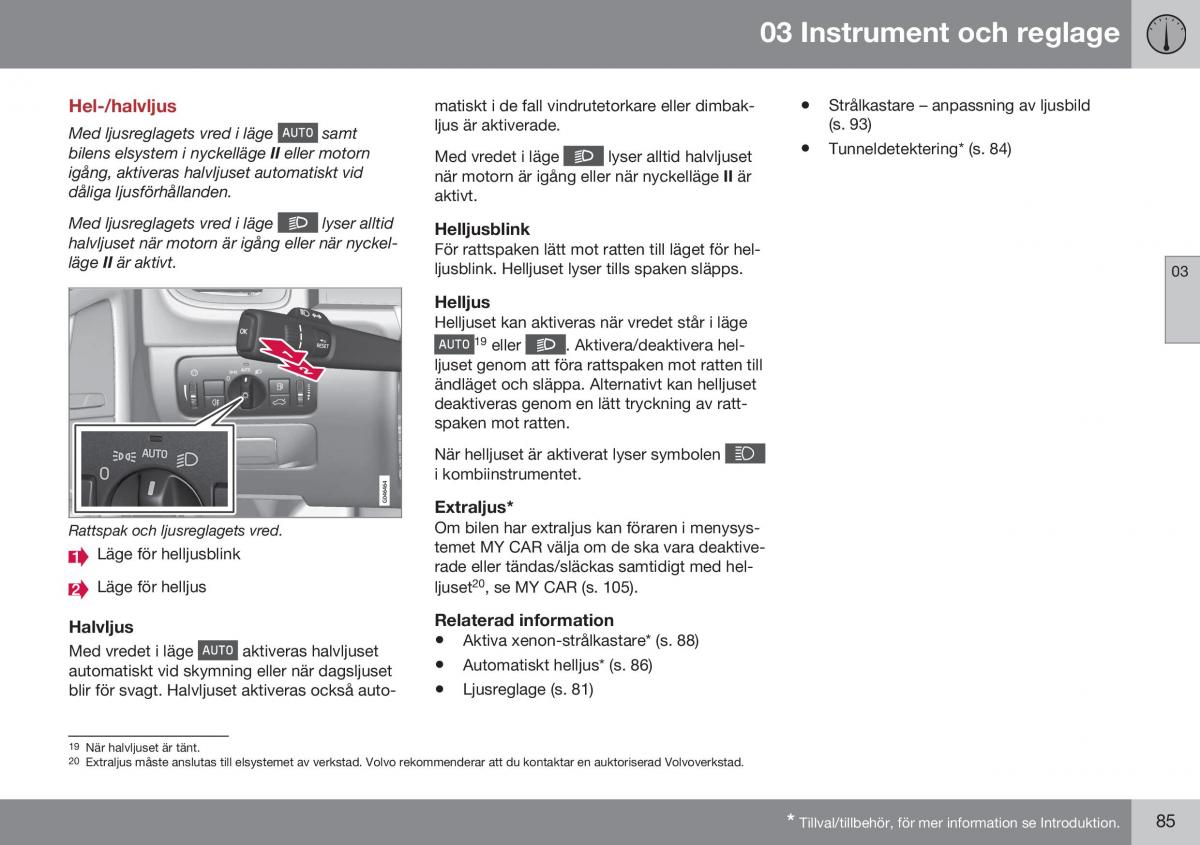 Volvo S60 II 2 instruktionsbok / page 87