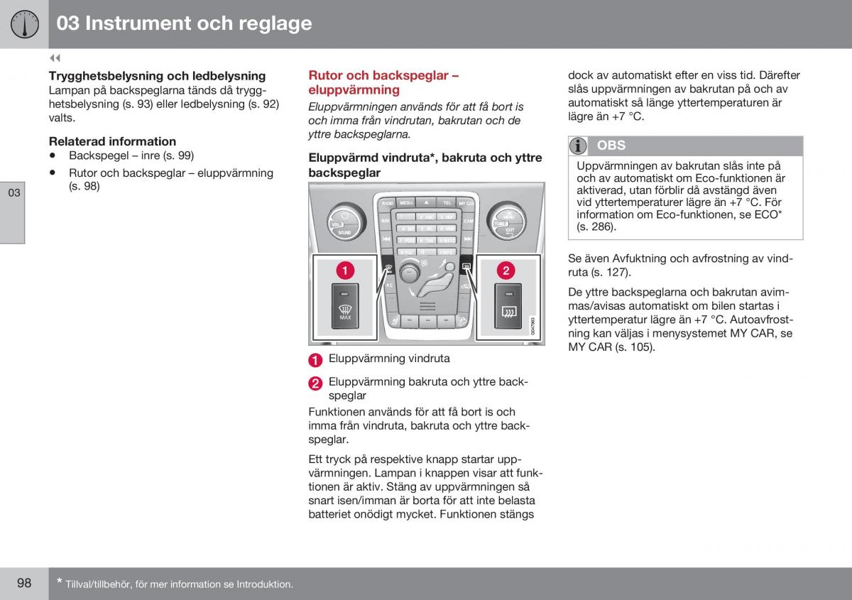 Volvo S60 II 2 instruktionsbok / page 100