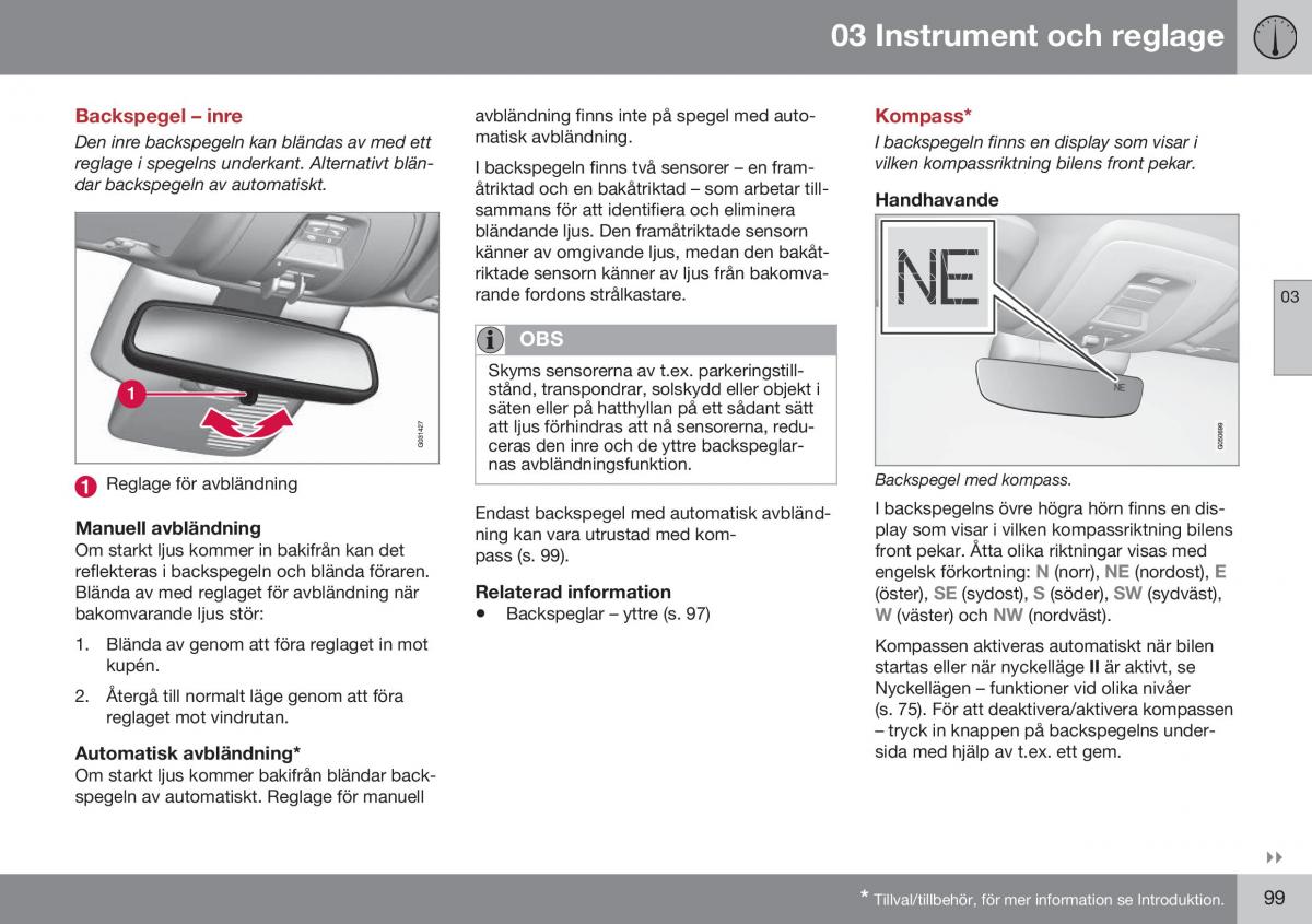 Volvo S60 II 2 instruktionsbok / page 101