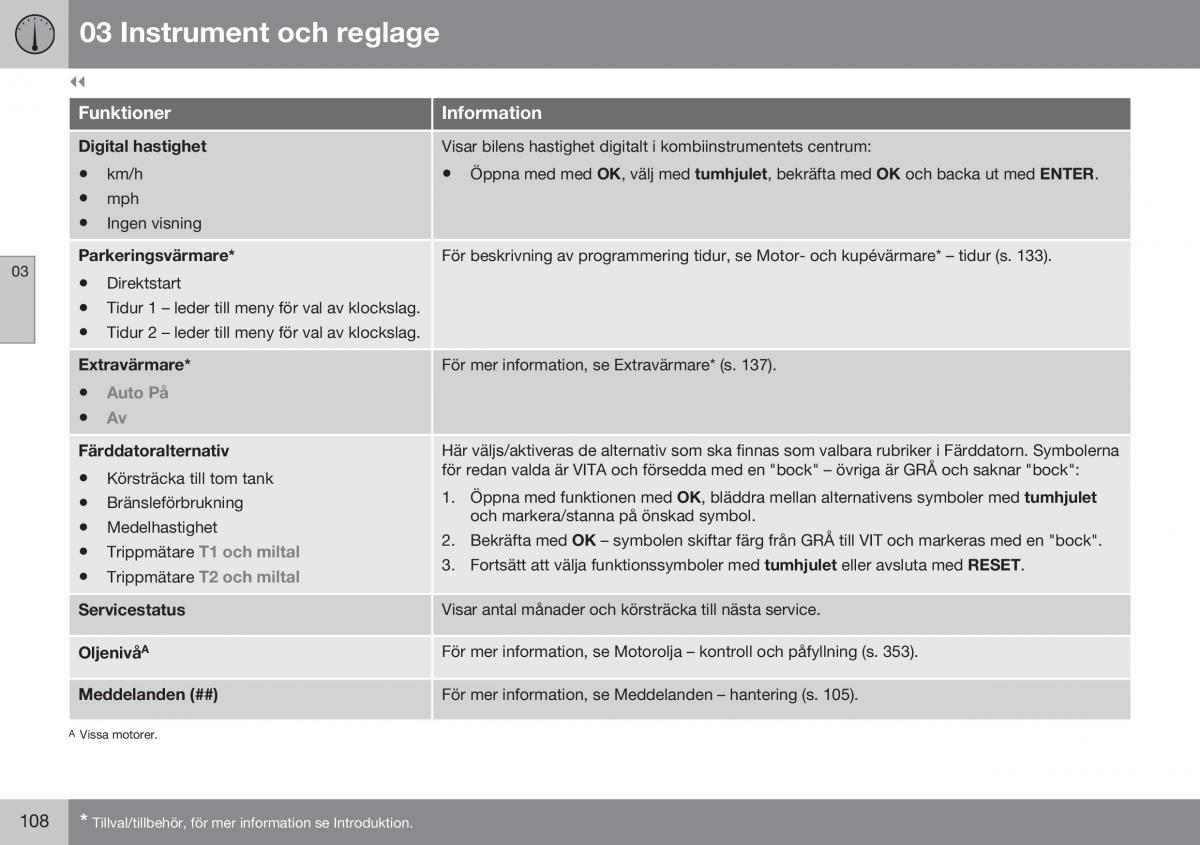 Volvo S60 II 2 instruktionsbok / page 110