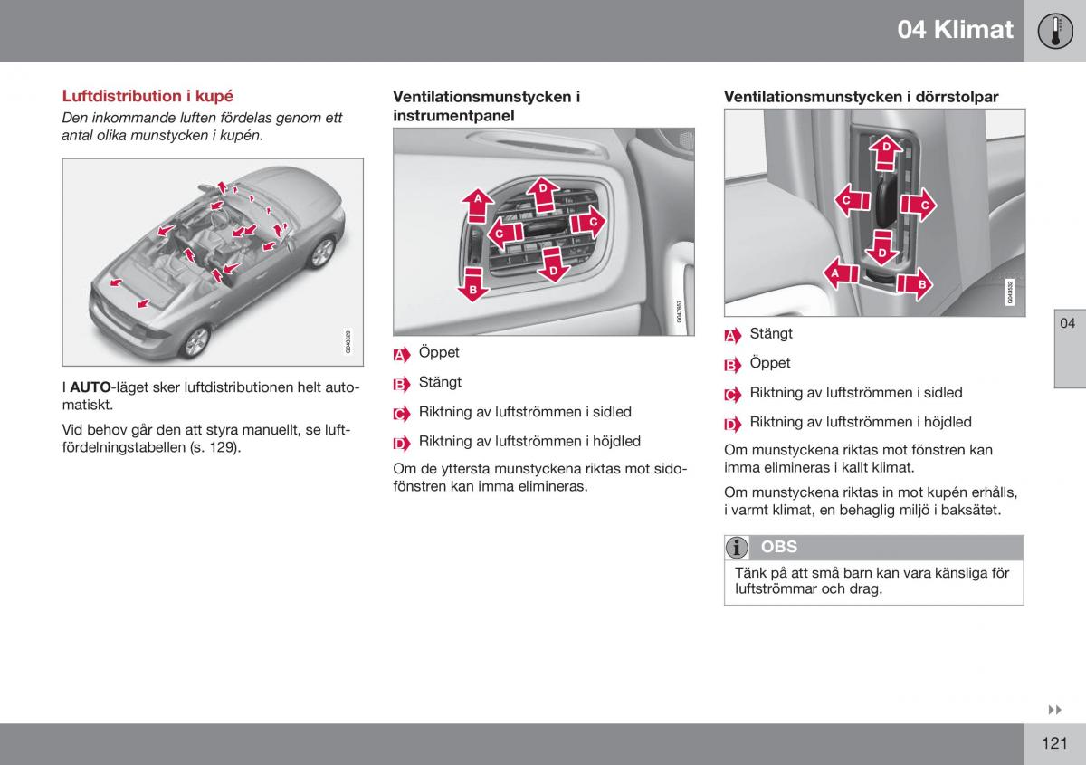 Volvo S60 II 2 instruktionsbok / page 123