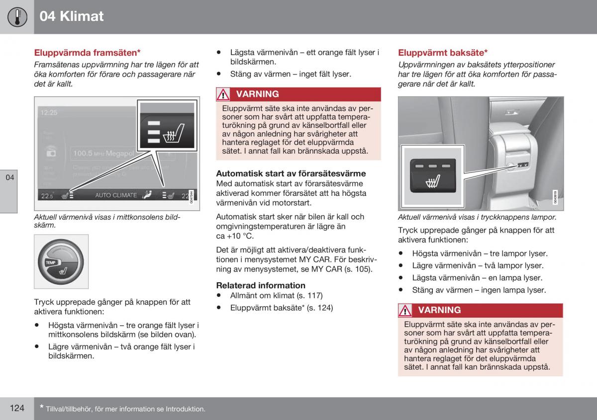 Volvo S60 II 2 instruktionsbok / page 126