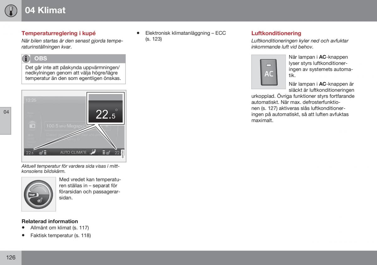 Volvo S60 II 2 instruktionsbok / page 128