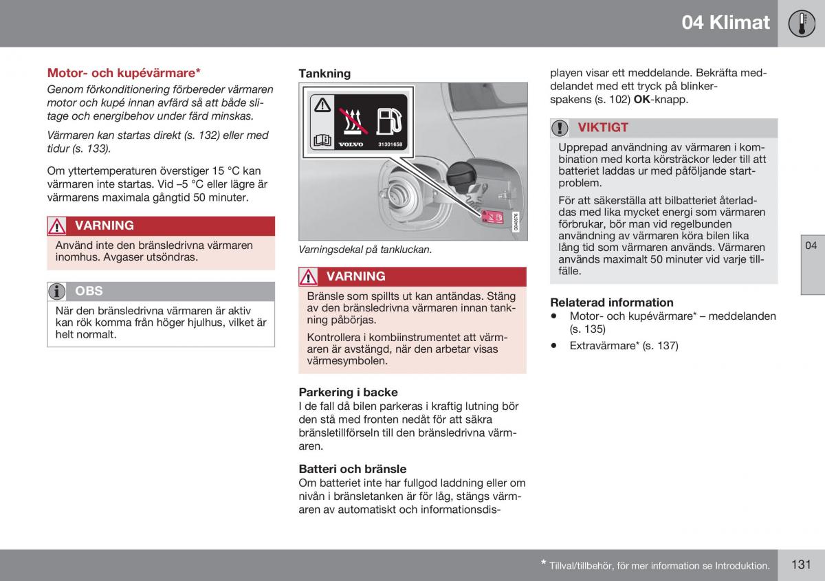 Volvo S60 II 2 instruktionsbok / page 133