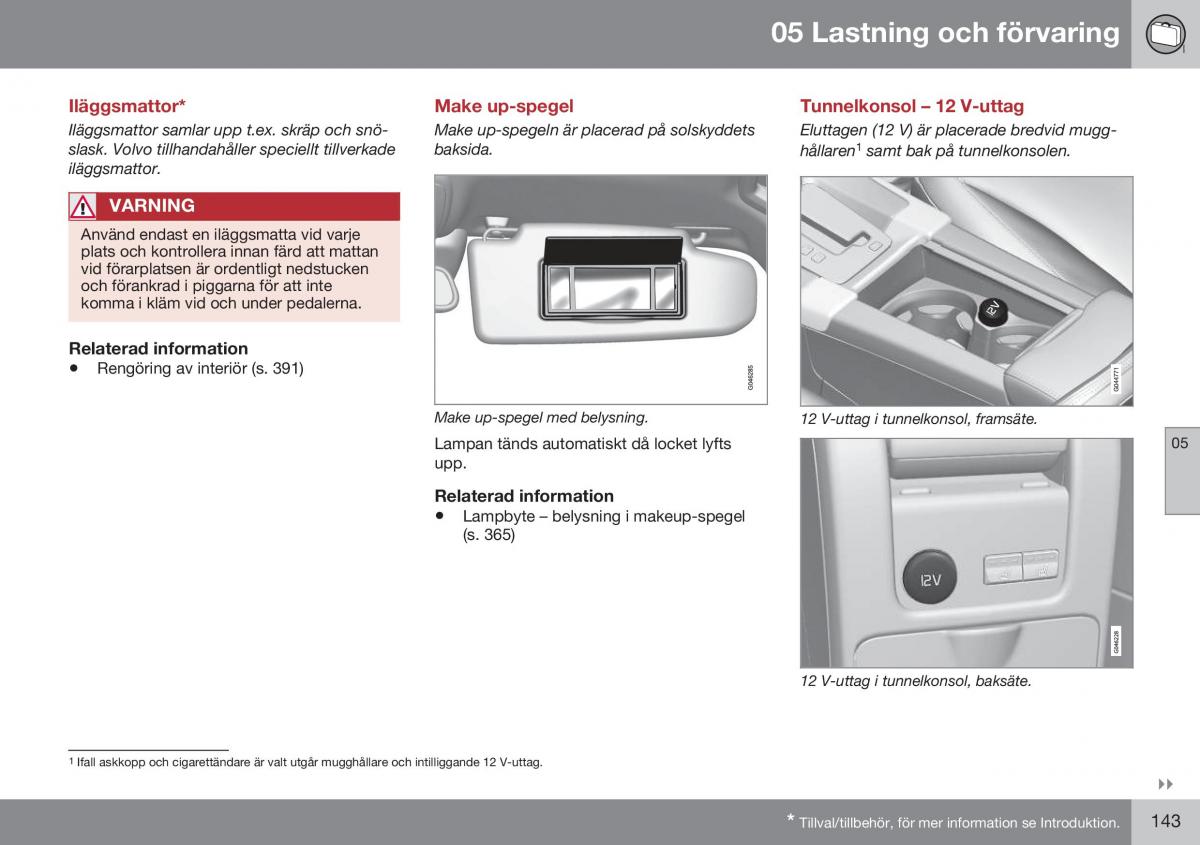 Volvo S60 II 2 instruktionsbok / page 145