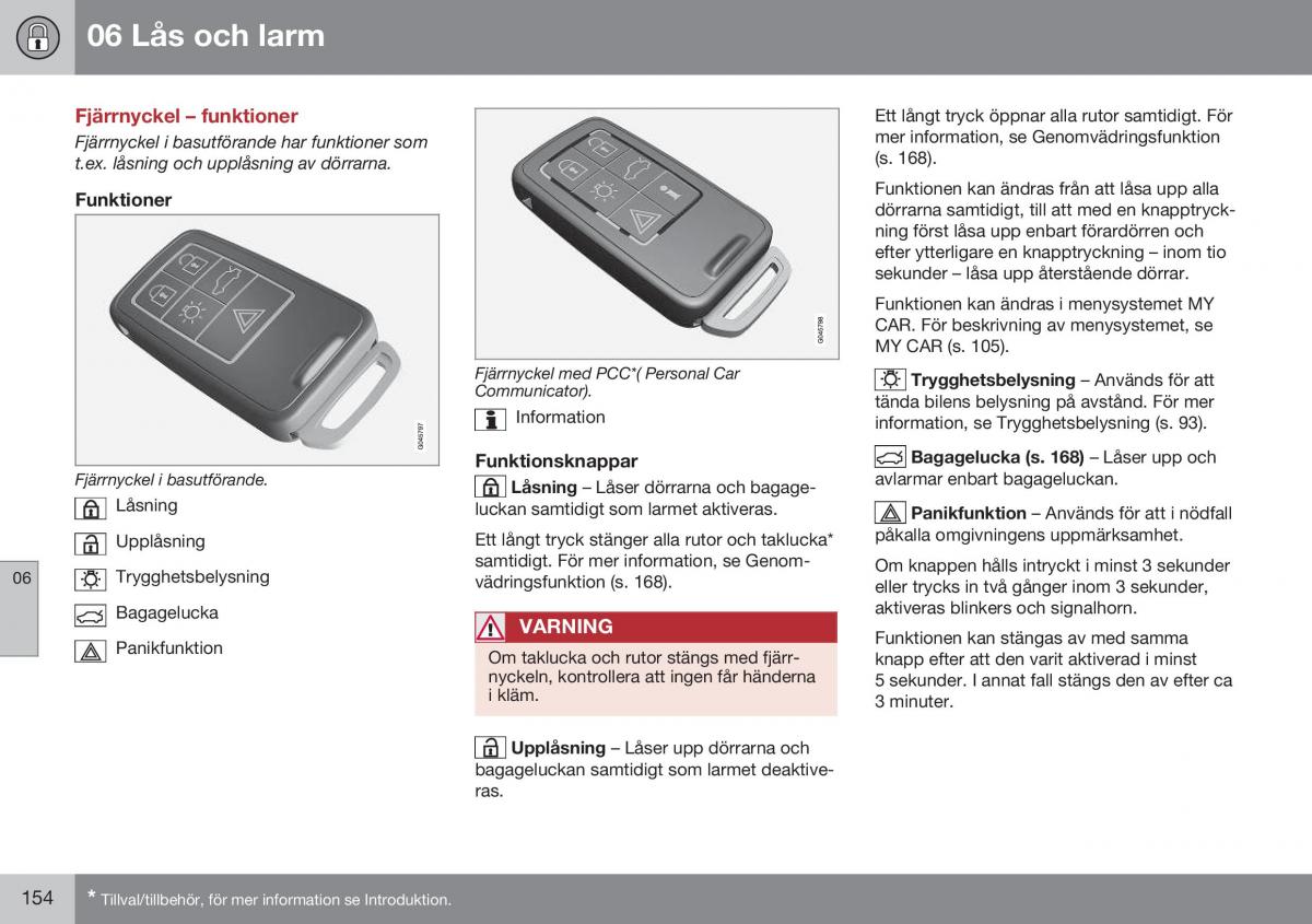 Volvo S60 II 2 instruktionsbok / page 156