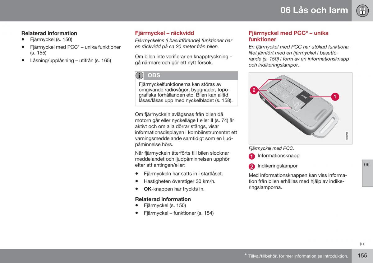 Volvo S60 II 2 instruktionsbok / page 157