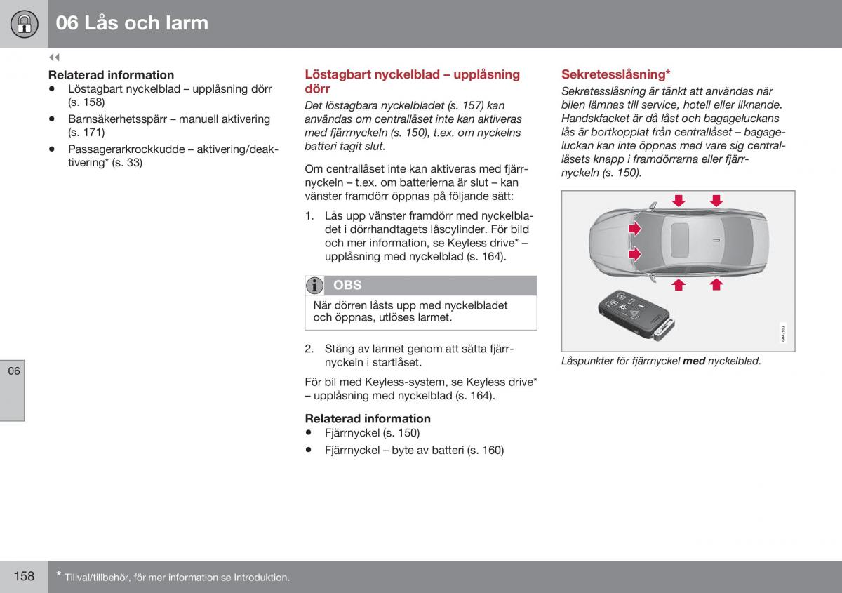 Volvo S60 II 2 instruktionsbok / page 160