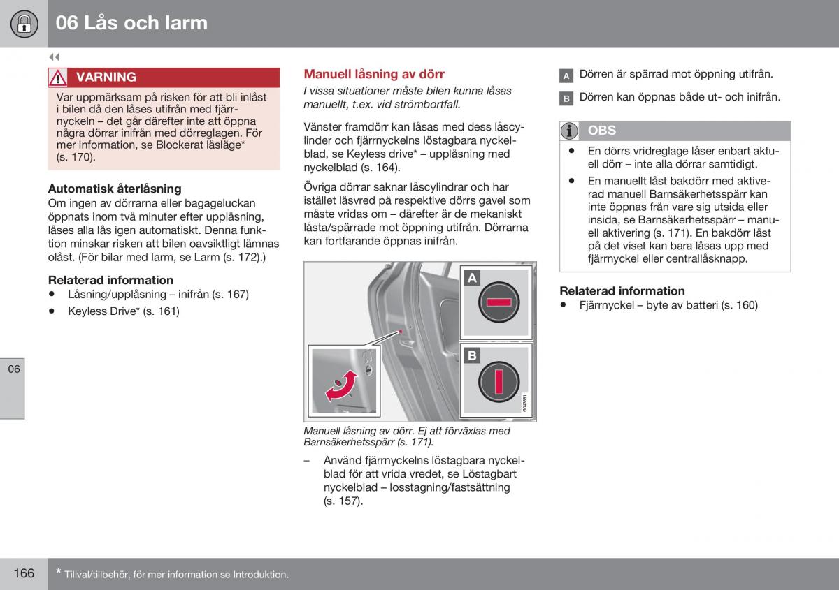 Volvo S60 II 2 instruktionsbok / page 168