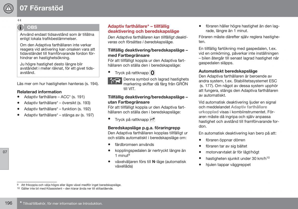 Volvo S60 II 2 instruktionsbok / page 198