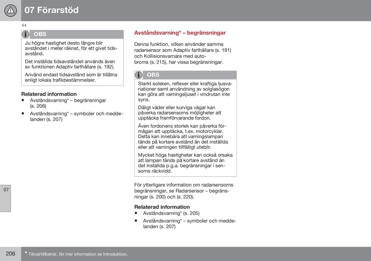 Volvo S60 II 2 instruktionsbok / page 208