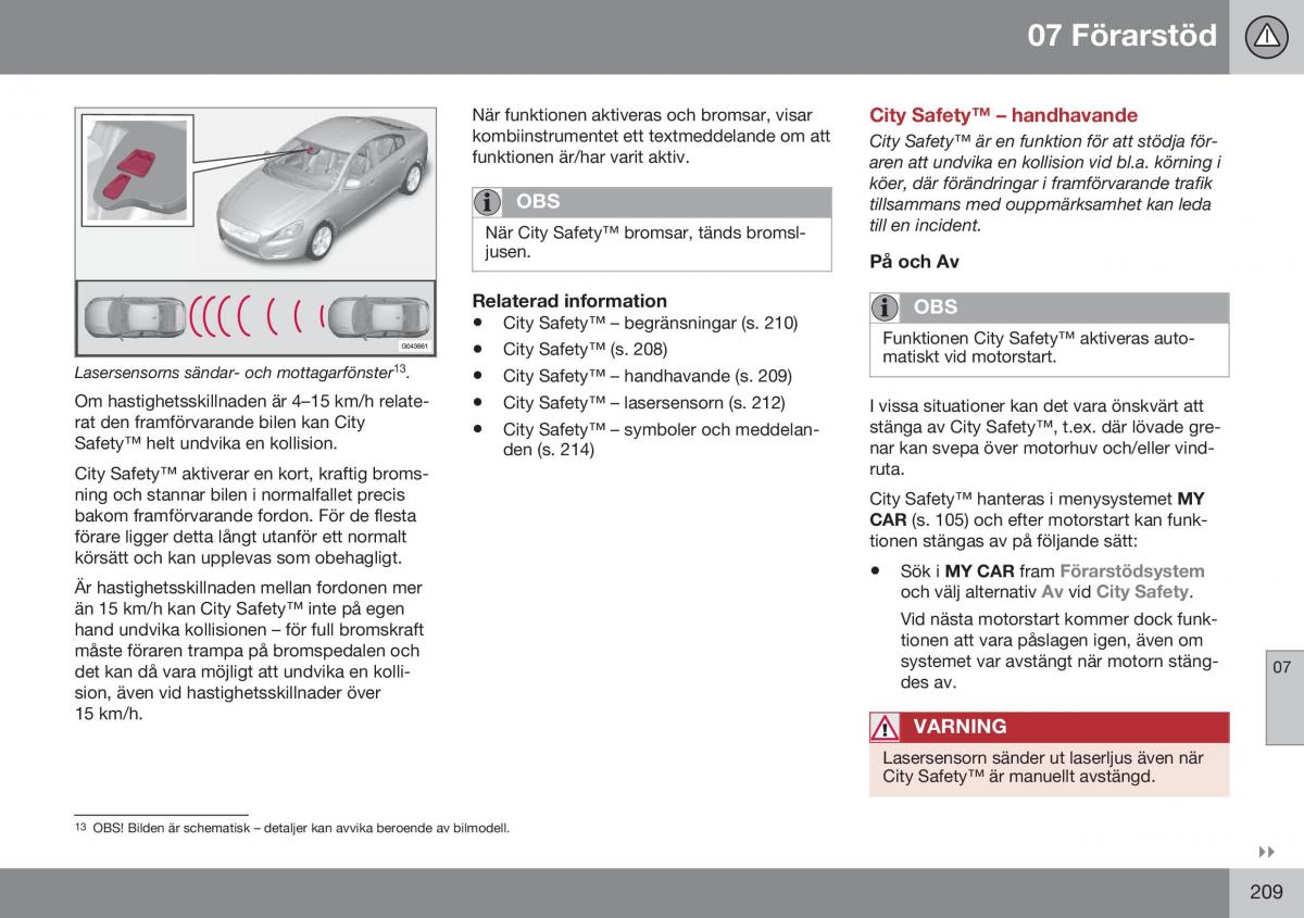 Volvo S60 II 2 instruktionsbok / page 211