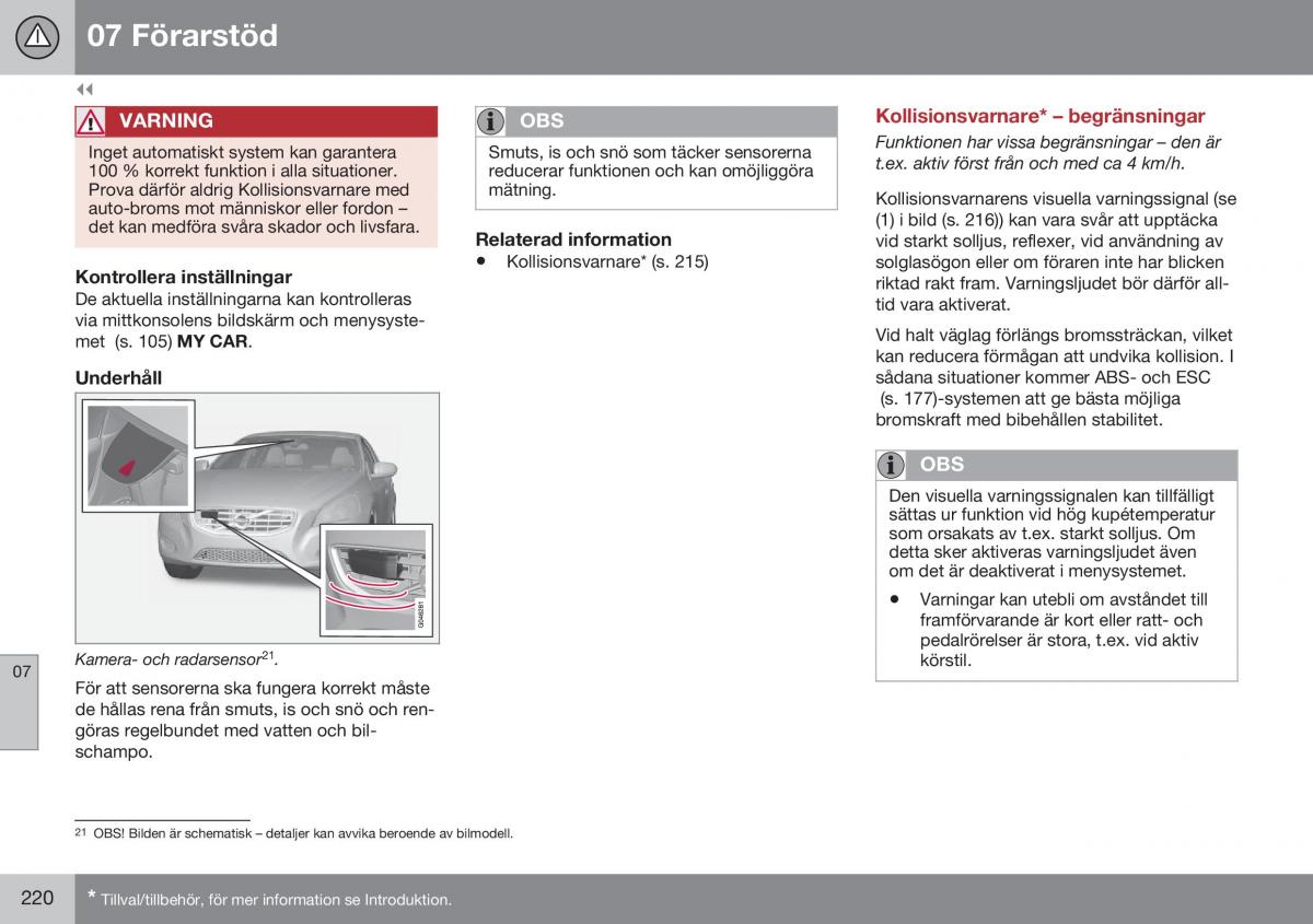 Volvo S60 II 2 instruktionsbok / page 222